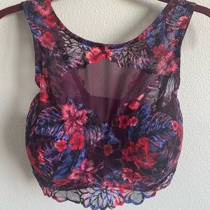 Victoria’s Secret Pink Floral Lace High Neck Bra